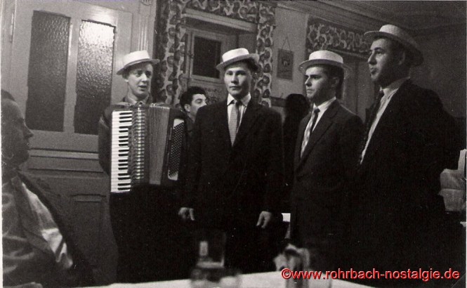 1957 Erster Auftritt der Bierkehlchen im St. Ingberter Lokal Ben Meiser in der Gartenstraße