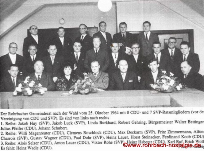 Der Gemeinderat im Jahr 1964