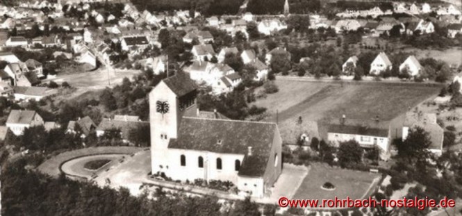 Luftaufnahme der Christuskirche Mitte der 50er Jahre