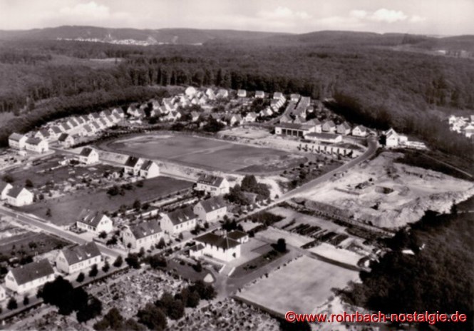 Eine Luftaufnahme der Siedlung um das Jahr 1960