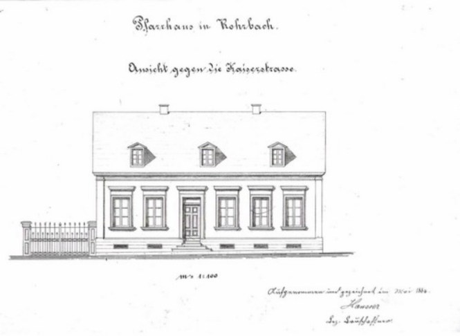 Eine Planzeichnung von 1884 vom „Haus Weiland“, dem künftigen Pfarrhaus