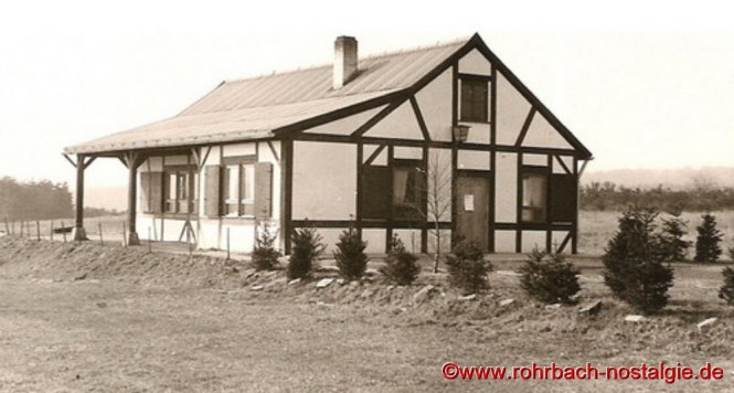 Die Edelweißhütte am Mühlenwäldchen im Jahr 1962 kurz vor ihrer Fertigstellung