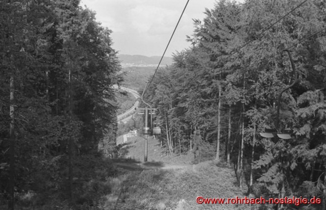 Blick von der Bergstation auf die Trasse