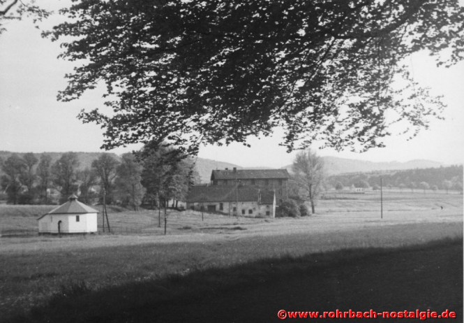 Die Rohrbacher Mühle vom Gebrannten Wald aus gesehen Richtung St. Ingbert
