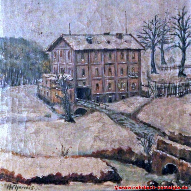 Um 1930 Ein Gemälde der Rohrbacher Mühle von dem Rohrbacher Hobbymaler Heinrich Charrois