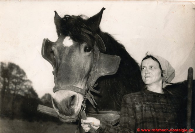 Frau else Pauly mit ihrem Pferd Fritz