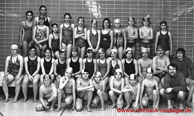 1978 Wettkampf der Schwimmabteilung im Rohrbacher Hallenbad