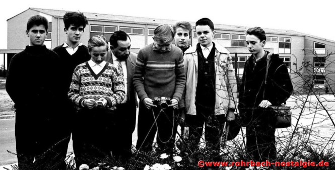1962 Fotokurs mit Albert Senzig. Auf dem Foto von links: josef Bayer, Walter Meier, Lothar Burkhart, Albert Senzig, Werner Hammann, Karl Abel, Egon Wittmer und Claus Dieter Hardeck