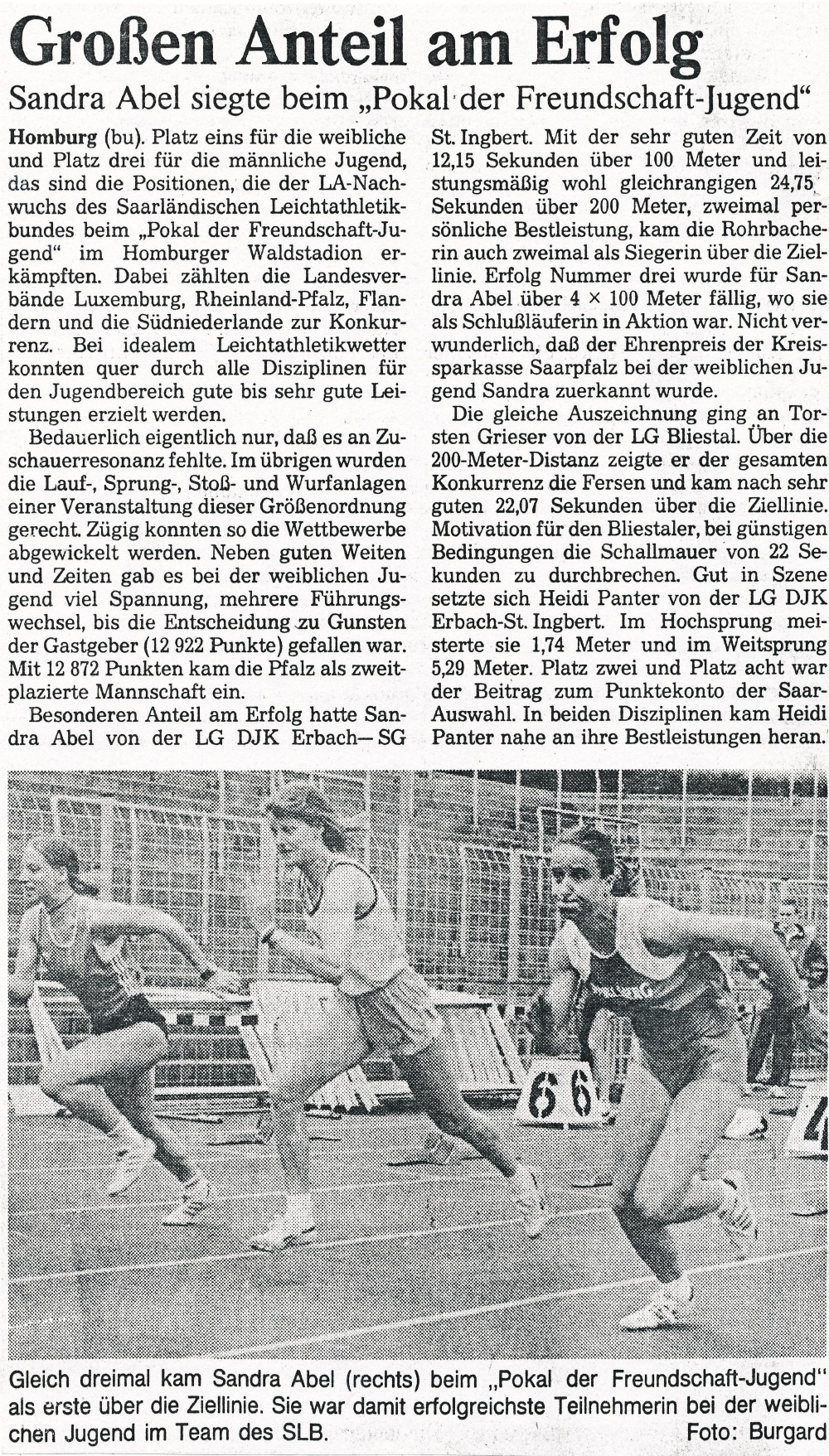 Die saarbrücker Zeitung berichtet über den Pokal der Freundschaft