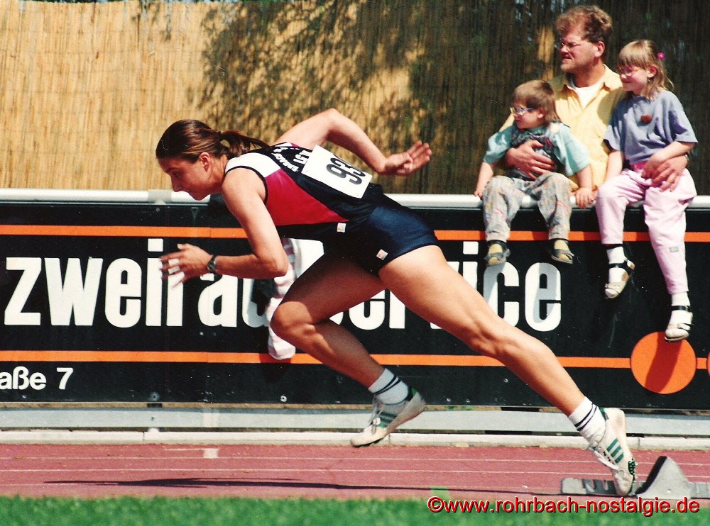 1994 Sandra beim Start auf einem Sportfest in Worms