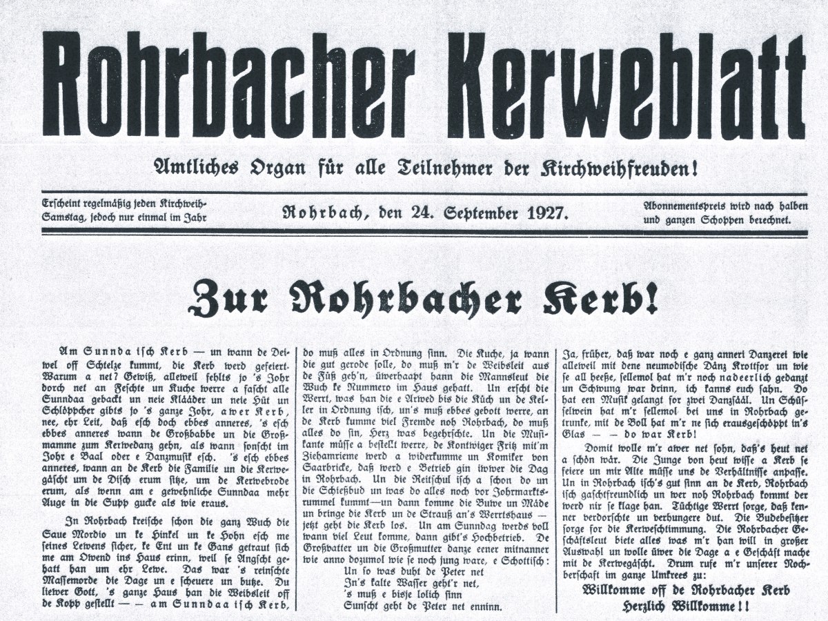 Die Geschichte der Rohrbacher&nbsp;Kirmes